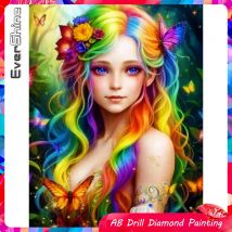 Ever shine Mädchen Diamant Malerei Frauen neue Mosaik Porträt Kreuz stich ab Bohrer Stickerei bunte Wand dekorationen Wohnzimmer