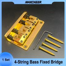 L Shape Saddle 4 String Bass Bridge 79.5x51.5MM Body Through String Spacing 18MM Bass Fixed Bridge Black/Gold/Silver