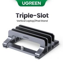 UGREEN-soporte Vertical para ordenador portátil, soporte de aluminio con tres ranuras para MacBook Air Pro, tableta, iPad y teléfono