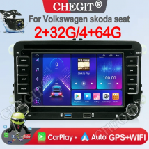 2Din Auto Radio Multimedia Player Android 13 64G GPS Drahtlose CarPlay Für VW Volkswagen Skoda Octavia Golf 5 6 passat B6 Polo Jetta