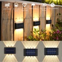 LED-Solar-Gartenleuchten für den Außenbereich, wasserdicht, Solarenergie-Lampe, nach oben und unten leuchtende Beleuchtung, Wandleuchte für Hof, Straßendekoration, Lampen
