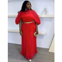 YUDX Plissee 2024 Herbst Neue handgemachte Plissee Damenkleider Lose Plus Size Damen Hoch gesmoktes Kleid Langes Kleid