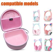 Kids Headphones Case Compatible with iClever BTH13/Riwbox CT-7/CF9 and ONITOO B90 Cat Ear Kids Headphones, Purple(Case Only)