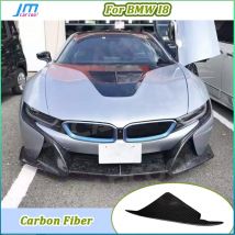 Real Carbon Fiber Front Engine Hood Air Vent Trim Fender Decoration Outlet For BMW I8 2015-2021 FRP Front Bumper Splitter Trim