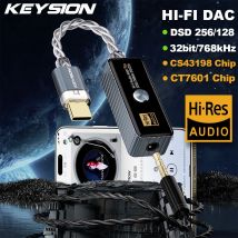 KEYSION Dual Chip CS43198+CT7601 Portable USB HIFI DAC&AMP Mini Headphone Amplifier Lossless Portable Dongle DSD256 32Bit/768KHz