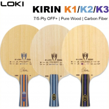 LOKI KIRIN K1/K2/K3 Rakietka do tenisa stołowego, uchwyt FL, 7/5-warstwowa, OFF+ Rakietka do ping ponga, czyste drewno, karbon, dla początkujących