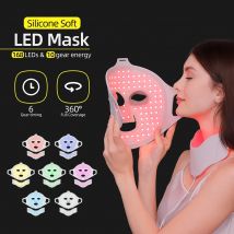 Foreverlily Face Neck Silicone LED Mask 7 Colors LED Light Photon Red Light Therapy 3D Flexible Facial Mask Anti-Ance Skin Care