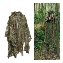 Fyzlci-3D Hunting Camouflage Ghillie with Cap, Suit Clothes, Jungle Cloak, Poncho Camo, Bionic Leaf for Sniper Photography