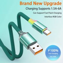 JINMUXI USB Type C Fast Charging Cable 20w-120w 1.5A-6A For Xiaomi Redmi Huawei Oppo Oneplus IPhone1516 Fast Charging Data Cable