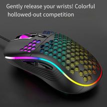 D110 Mouse da gioco cablato Computer Accessori per ufficio Cavo USB Mouse Retroilluminazione RGB Laptop Home Roller Laser rosa ergonomico 6 tasti