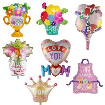 Muttertagsdekorationen, Luftballons, „Ich liebe dich, Mutter, alles Gute zum Muttertag“, Aluminiumfolie, Luftballons, Geschenke für Mütter