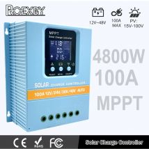 ROEXBY Solarladeregler MPPT 100A 80A 60A 12V 24V 36V 48V Solarpanel Batterie Intelligenter Regler LCD-Display Dual USB