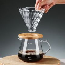 Set per caffettiera da versare Caraffa in vetro con filtro per caffè in vetro Set per caffettiera antigoccia per casa o ufficio 600 ml 300 ml