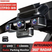 TiESFONG-Cámara de salpicadero 4CH GPS dash cam automóvil i7pro Frontal 4K/2K+3*1080P DVR para Coche 360 Dashcam,Monitor de aparcamiento 24H,WiFi grabadora de vídeo automática,IR Visión