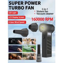 Ventola turbo 160000 Ventola a getto turbo RPM Potente ventilatore Ventilatore elettrico multifunzionale Velocità del vento 60 m/s ​ ​ Campo di ricarica rapida da 30 W
