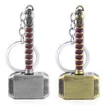 Thor Hammer Metalowy brelok do kluczy Biżuteria filmowa Brelok do kluczy Cosplay Prop Uchwyt na klucze dla fanów Torba Ozdoba Samochód Wisiorek Prezent