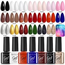 LILYCUTE 20 Teile/satz 7 ml Gel Nagellack Set Bunte Semi Permanent UV Gel Soak Off Nail art Gel Lack maniküre Kit