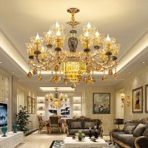 Cristalli di lusso francesi Lampadario Soggiorno Camera da letto Lampade Atmosfera Minimalista Camera da letto in ceramica Lampada di cristallo Villa Luce Scala