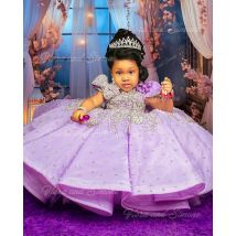 Purple Flower Girl Dresses For Wedding Luxury Crystal Quality Little Princess Evening Banquet Birthday Party Gown Customized