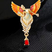 Neue Engel Anhänger Broschen Pins für Frauen Exquisite Luxus Kristall Corsage frauen Anzug Revers Pin Desinger Kleidung Zubehör