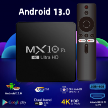 MX10 F1 Android Smart TV Box 2GB RAM 16GB eMMC flash Allwinner H313  4K Media Player Build in Wi-Fi 2.4G + BT5.0
