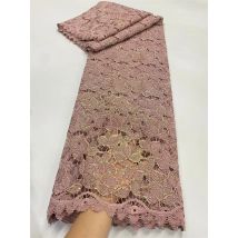 Afrikanischer nigerianischer Tüll-Spitzenstoff, Paillettenstickerei, französischer Guipure-Partykleidstoff zum Nähen, hohe Qualität, 5 Yards, 2025
