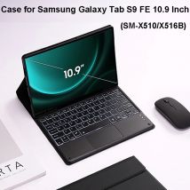 Case for Samsung Galaxy Tab S9 FE 10.9 Inch,Detachable Bluetooth Keyboard Case for Samsung Tab S9 FE 10.9 inch SM-X510/X516B