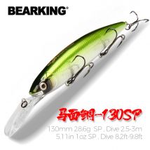 Bearking 130mm 28.6g profesjonalna jakość przynęty wędkarskie twarde przynęty nurkowe 2.5-3m wysokiej jakości woblery minnow sztuczna przynęta