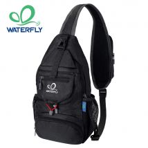 WATERFLY Brusttasche, Schultertasche, kleine Umhängetasche, Sling-Pack, verstaubarer Fahrradrucksack für Damen und Herren, Wandern, Reisen