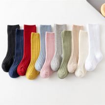 Neue Baby Socken Solide Kinder Kleinkind Mädchen Jungen Knie Hohe Socke Kleinkind Mädchen Solide Baumwolle Streifen Lange Socke Für 0-5Years kinder