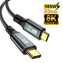 PD100W USB 3.2 20Gbps ThunderBolt 3 typ C do typu C kabel 8K @ 60Hz USB-C kabel do iPhone 15 Pro Max MacBook Samsung 2m 3m
