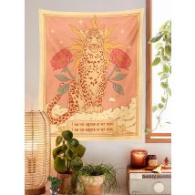 Vintage Sun Tapestry Wall Hanging Tarot Sun Moon Tiger Aesthetic Floral Decor Bohemian Tapestries Witchcraft Dorm Home Decor