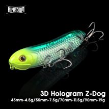 Kingdom Floating Pencil Angelköder 4,5 g 7,5 g 11,5 g 19 g Topwater Zig Zag Action 3D Hologramm Künstliche harte Köder Oberflächenköder