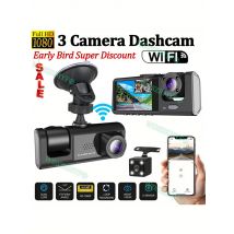 3Channel Car DVR 1080P Dash Cam for Cars WIFI APP Video Recorder Dual Len car recording camera Rear View Camera Car accessory