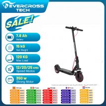 EVERCROSS TECH EV85F Patinete Eléctrico para Adultos, Plegable 8,5", Motor 350W, Batería 7,8AH, Freno Doble, Amortiguadores Dobles, Carga Máxima 120KG, Con App de Control