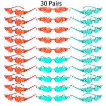 30 Paar randlose, flammenförmige Sonnenbrillen, modisch, Bonbonfarben, Strandurlaub, Dekor, Sonnenbrillen, trendiges Markendesign, Rave-Sonnenbrillen