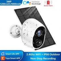 3MP Tuya Smart Life 5200/9000mAh Akku Solar Outdoor WIFI 1080P Überwachung Sicherheitssirene Kamera