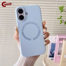 Liquid Silicone For Magsafe Phone Case For iPhone 17 Pro Max 16 15 14 13 12 11 Pro Max 16 Plus Microfiber Lining Wireless Cover