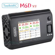 ToolkitRC M6D caricabatterie intelligente batteria al litio a doppio canale ricarica rapida 2CH DC 500W 15A 1-6S ISP schermo da 2,4 pollici
