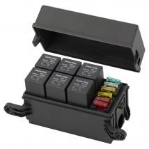 DaierTek 12V scatola relè 6 slot blocco relè 6 vie ATC/ATO fusibile scatola relè blocco fusibili con relè Kit impermeabile universale per auto