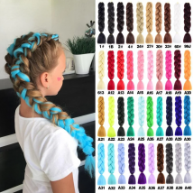 24-Zoll-synthetische Jumbo-Zöpfe, Kanekalon-Flechthaar, buntes Twist-Haar, Flechten, Afro-Flechthaarverlängerungen für Kinder
