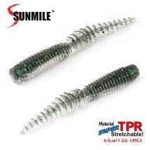 SUNMILE Angeln Weichen Köder Wurm 65mm/1,2g 10 teile/los Künstliche Köder Angeln Wobbler Leurre Souple Köder bass Barsch Forelle Köder