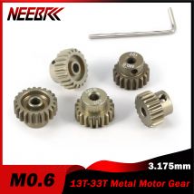 M0.6 Metallo Ingranaggio 13T 14T 15T 16T 17T 18T 19T 20T 21T 22T 23T 24T 25T 26T 27T 28T 29T 30T 31T 32T 33T Pignone per 1/10 RC Auto