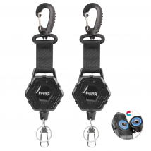 Booms Fishing RG5 Retractable Keychain Carabiner Heavy Duty Zinger Retractor 90cm Telescopic Steel Wire Lanyard Tool Accessories