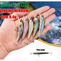 Ciężka przynęta wędkarska 6cm 8g do połowów morskich, tonący wobler typu minnow, twarde plastikowe przynęty