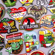 Gestickte Patches Niederlande Oeteldonk Emblem Patch Niederlande Karneval Frosch Stickerei Patch für Kleidung Eisen auf Patches DIY