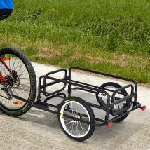 Rimorchio per bicicletta da carico PawHut telaio in acciaio leggero da 40kg con
