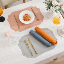 1/2/6PCS Quadratische Tischsets Set 45x30cm Rechteck Kunstleder Küche Esszimmer Schwarz tisch Pad Lebensmittel Matte Küche Zubehör