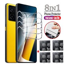 8in1 Screen Protector Für POCO X6 X5 X4 X3 F6 F5 F4 F3 M6 M5 M4 Pro 5G Kamera objektiv Hydrogel Film Für POCO C75 C65 C40 Nicht Glas