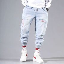 2025 New Streetwear Hip Hop Cargo Pants Men's Jeans Elastic Harun Joggers In Autumn and Spring Men ClothIng